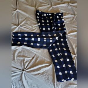 Banana Republic Navy/white Checkered Cropped Pants